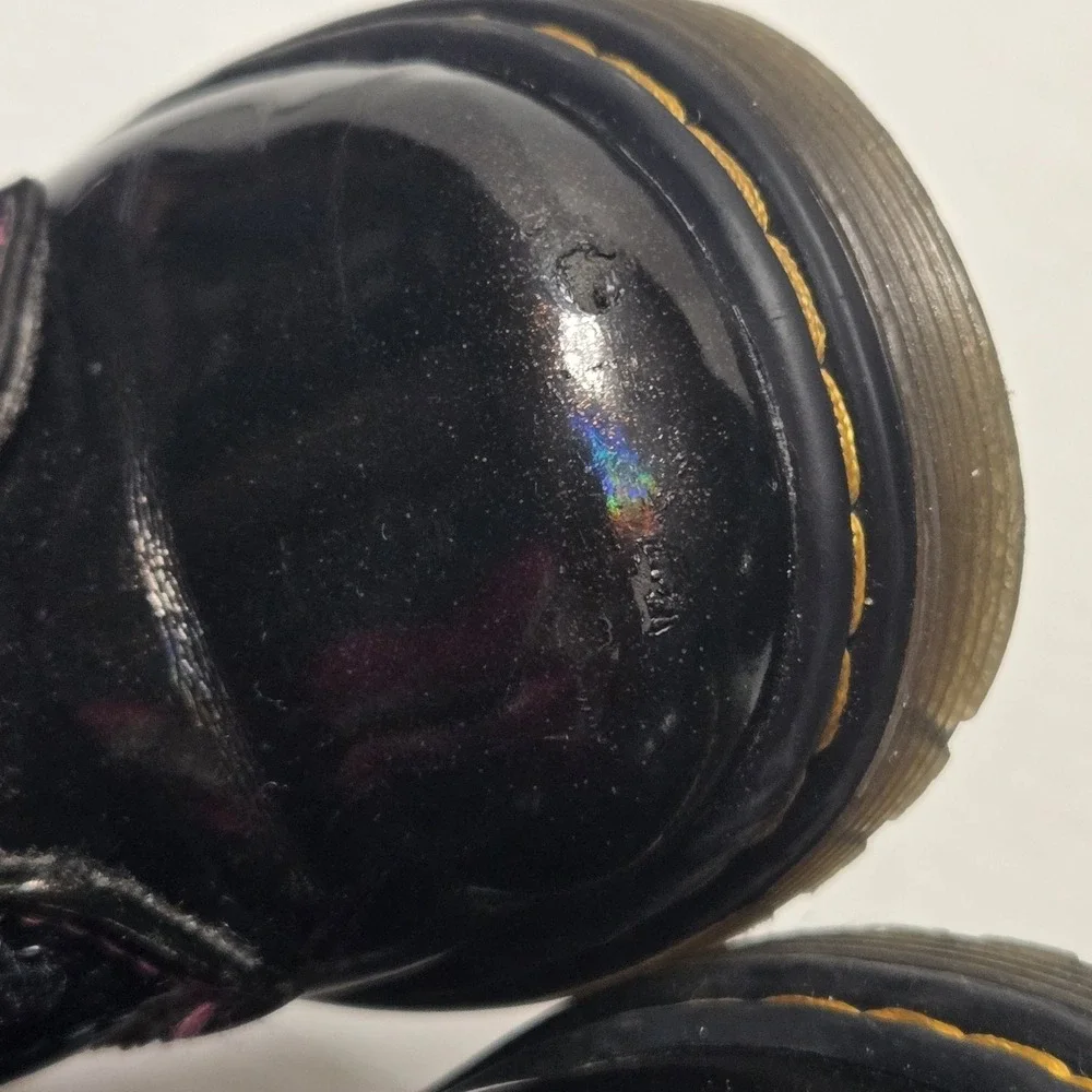 Dr. Martens 1460 J Toddler Boots Black Lightshow Sparkle Rainbow Side Zip Size 8